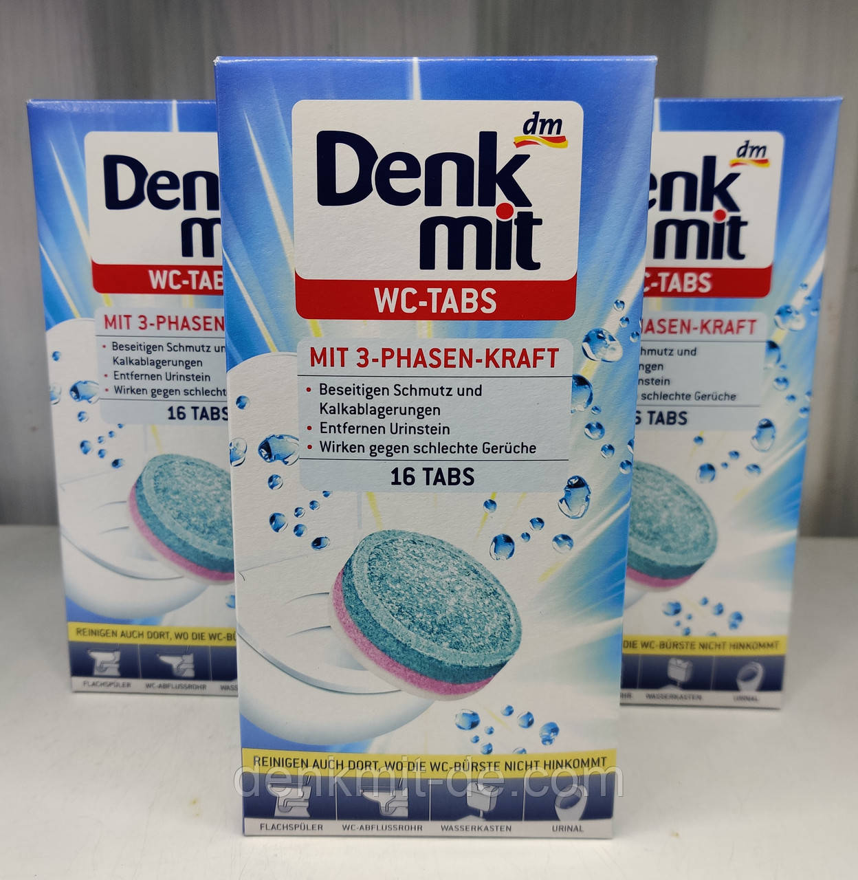 Таблетки для бачка унітаза з формулою крафту Denkmit WC 16 шт.