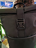 Міцний тактичний рюкзак ролтоп екошкіра / відділення під ноутбук / чоловічий жіночий унісекс, фото 8
