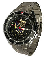 Часы мужские наручные 25-я ОВДБр ВСУ, ДШВ, именные военные часы на браслете, люминесцентные, часы с календарем