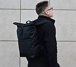 Водонепроникний рюкзак ролтоп унісекс / відділення під ноутбук / чоловічий жіночий рюкзак ролтоп, фото 2