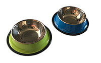 Миска для собаки из нержавеющей стали круглая цветная 20-6-10 (22см,0.4л)