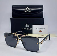 Maybach стильные мужские очки солнцезащитные черные в золотом металле в оригинальной упаковке