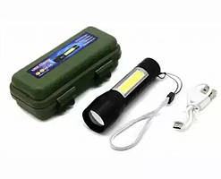 Ліхтарик акумуляторний P50+COB з яскравим бічним світлом