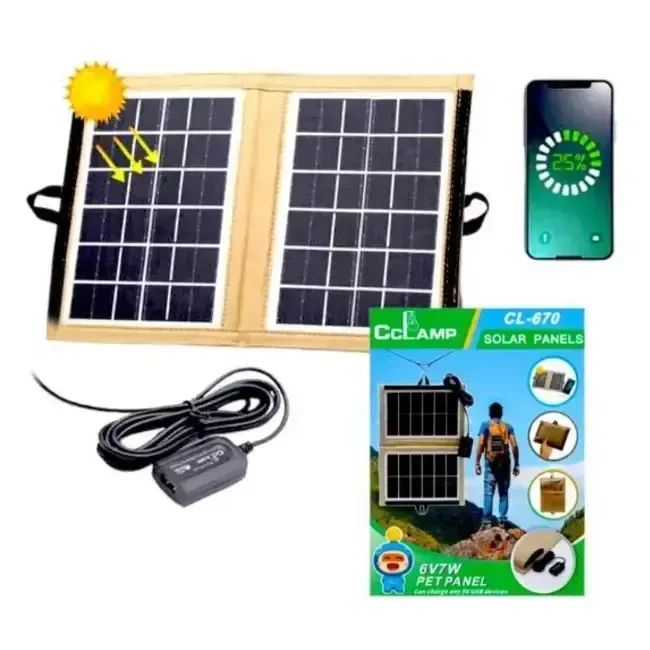 Складна портативна сонячна зарядна панель CcLamp Solar Panel CL-670 B, фото 1