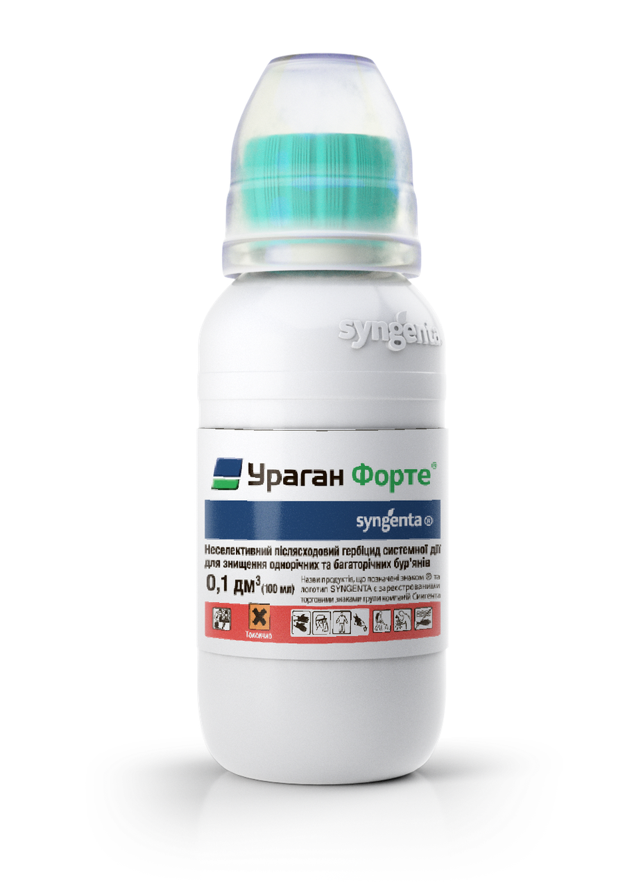 Без травостою під деревами та вздовж парканів — Ураган Форте 100 мл Сингента 500 SL; акуратний периметр дачі, Оригінал, фото 1