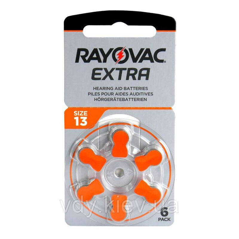Батарейки для слухових апаратів Rayovac Extra 13, 6 шт.
