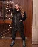 Жилет стьобаний жіночий із капюшоном, фото 3