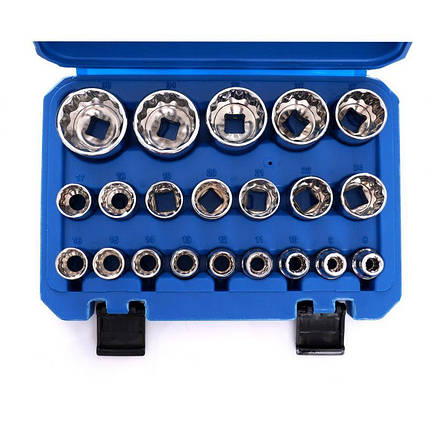 Набір 12-гранних торцевих головок Kraft&Dele 8-36 мм 1/2" KD10348, фото 1