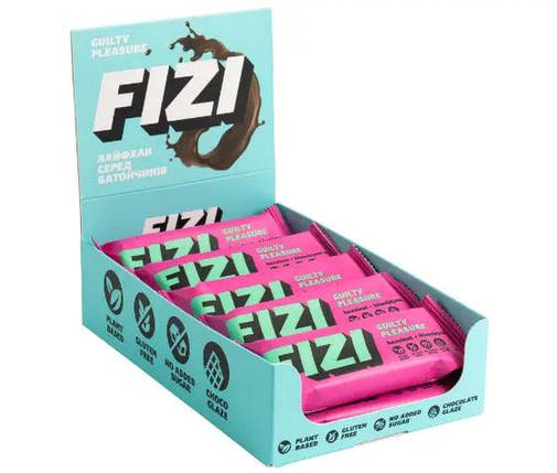 Батончики Fizi Guilty Pleasure Bar 45 g Hazelnut + Himalayan Salt, фото 2