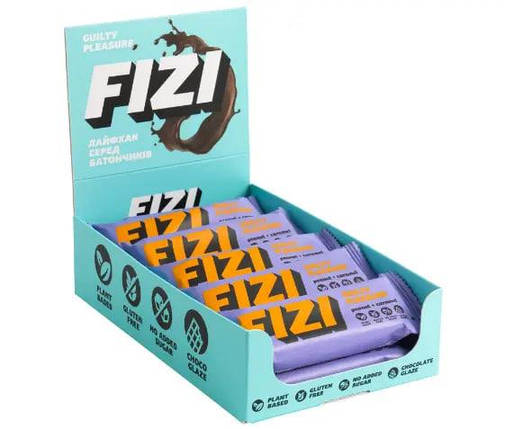 Батончики Fizi Guilty Pleasure Bar 45 g Peanut + Caramel, фото 3