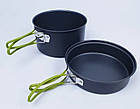 ТУРИСТИЧНИЙ НАБІР ПОСУДУ ДЛЯ КЕМПІНГУ З КОТЕЛЬКА І СКОВОРОДИ (КРИШКИ), фото 2