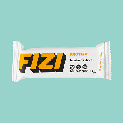 Протеїновий батончик Fizi Protein Bar 45 g Hazelnut + Choco, фото 1