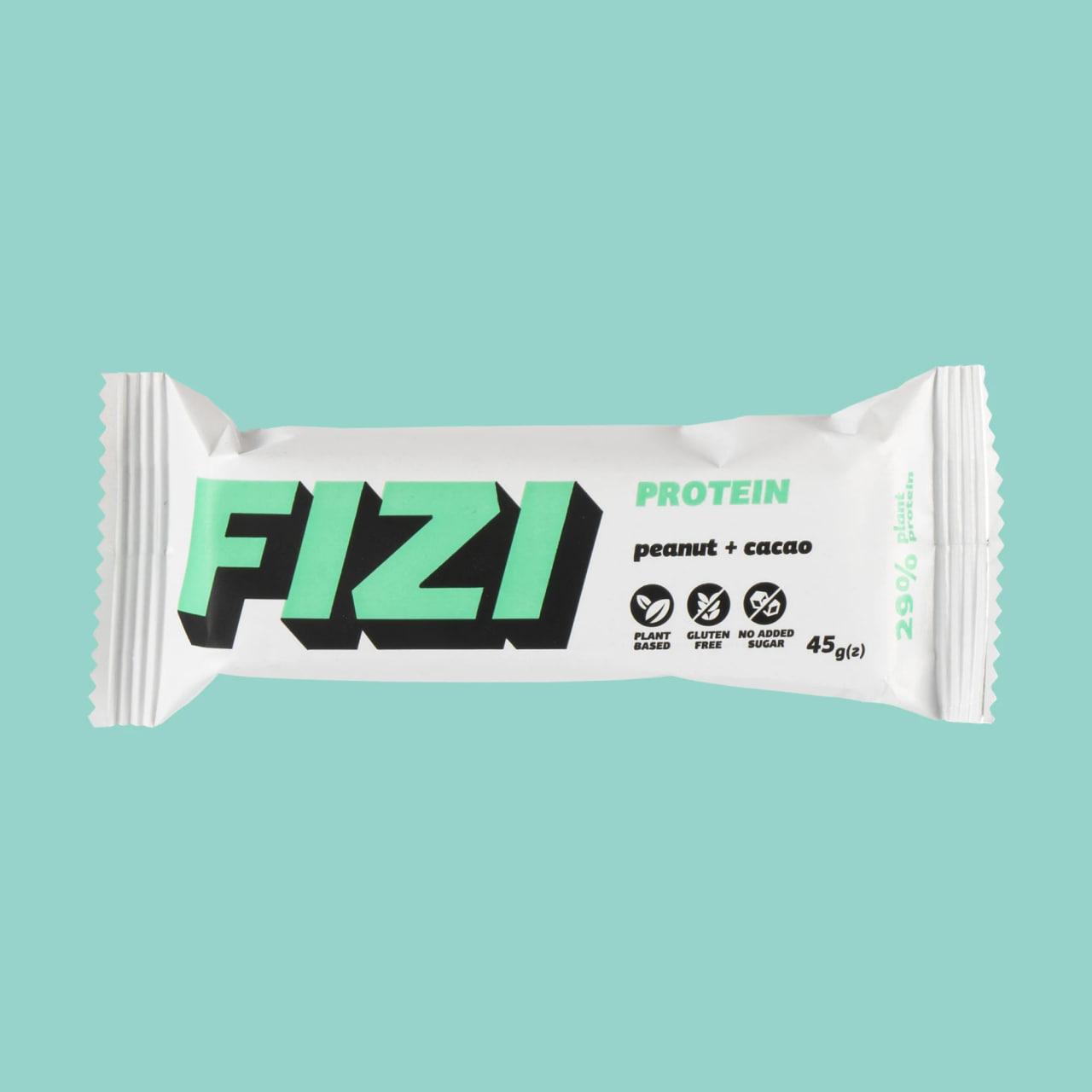 Протеїновий батончик Fizi Protein Bar 45 g Peanut + Cacao