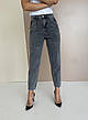 Жіночі плотні джинси МОМ в попелястому кольорі розміри 30., фото 7