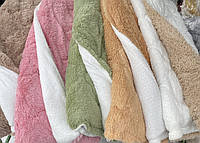 Меховое одеяло "Мишка" на овчинке 200*220/Одеяло Травка с холлофайбером