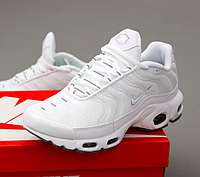 Кроссовки женские Nike Air Max TN Plus белые, Найк Аир Макс ТН текстильные. код KD-14155