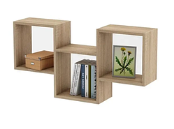 Полиця навісна на стіну MebelProff Kub 6, книжкова полиця, декоративна полиця в кімнату, будинок.