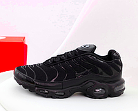 Кроссовки мужские Nike Air Max TN Plus черные, Найк Аир Макс ТН текстильные. код KD-11170