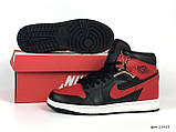 Чоловічі кросівки Nike Air Jordan 1 Retro High OG шкіряні молодіжні повсякденні чорні червоні, фото 5