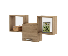 Полиця навісна на стіну MebelProff Kub 6 з фасадом, книжкова полиця, декоративна полиця в кімнату, будинок.