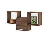 Полиця навісна на стіну MebelProff Kub 6 з фасадом, книжкова полиця, декоративна полиця в кімнату, будинок., фото 3