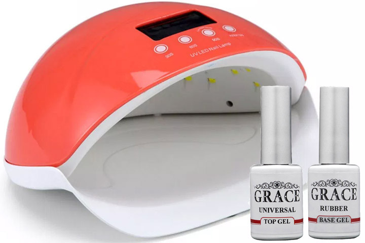 Набір лампа SUN5se Orange UV/LED 50W + База + Топ Grace 10 мл