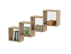 Полиця навісна на стіну MebelProff Kub 7, книжкова полиця, декоративна полиця в кімнату, будинок.