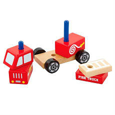 Дерев'яна пірамідка Viga Toys Пожежна машинка (50203FSC), фото 3
