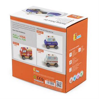 Дерев'яна пірамідка Viga Toys Поліцейська машинка (50201FSC), фото 2