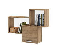 Полиця навісна на стіну MebelProff Kub 8 з фасадом, книжкова полиця, декоративна полиця в кімнату, будинок.