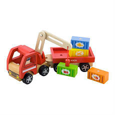 Дерев'яна іграшкова машинка Viga Toys Автокран (50690), фото 2