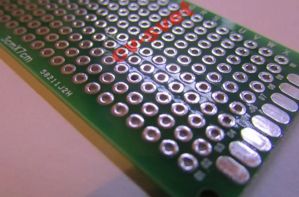 PCB макетная плата 3х7 двухсторонняя монтажная плата 30х70 мм., фото 1