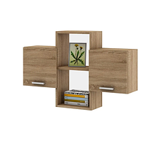 Полиця навісна на стіну MebelProff Kub 9 з фасадами, книжкова полиця, декоративна полиця в кімнату, будинок.