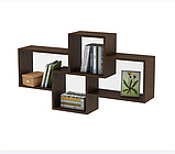 Полиця навісна на стіну MebelProff Kub 18, книжкова полиця, декоративна полиця в кімнату, будинок., фото 4