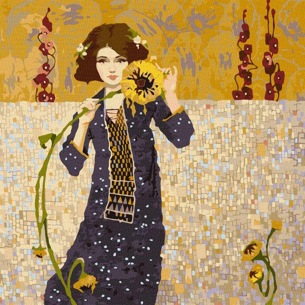 Картина за номерами Дівчина з соняшником ©tolstukhin artem 40х40 Ідейка (KHO2610)