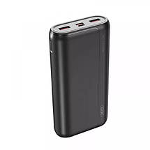 Повербанк XO PR 127 20000 mAh Power bank usb type з Портативний Зовнішній акумулятор зі швидким заряджанням Чорний, фото 2