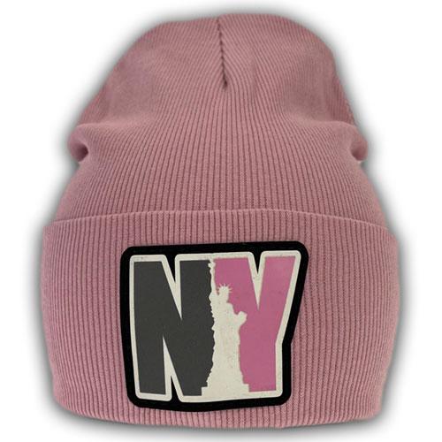 Двойная трикотажная шапка с отворотом для девочки