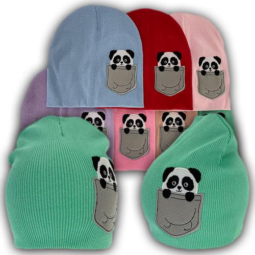 Двойная трикотажная шапка для девочки Двойная трикотажная шапка для девочки