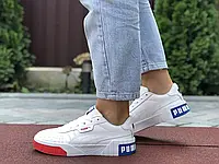 Женские кроссовки Puma Пума Cali Bold, кожа, белые с красным и синим. 38