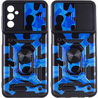 Ударостійкий чохол Camshield Serge Ring Camo для Samsung Galaxy M23 5G / M13 4G Синій / Army Blue