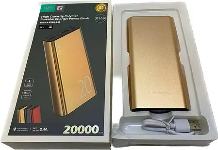 Повербанк Power Bank Kamry 20000 mAh, зовнішній акумулятор на 20000 mAh, фото 2