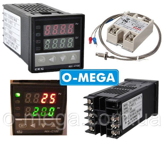 Купить ПИД-терморегулятор REX-C100+SSR-40 DA+термопара 0-400°C, цена ...