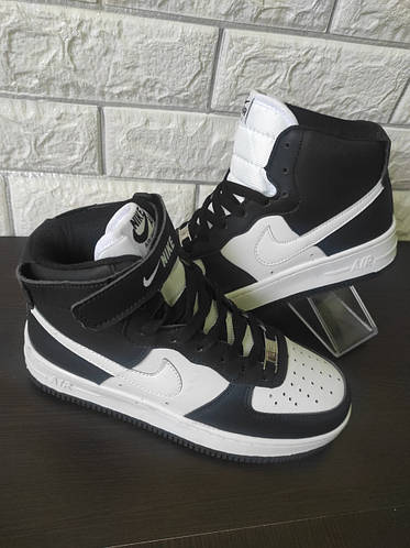Хайтопы детские NIKE AIR FORCE/Найк Форс белые с черным размер 33-39 ...