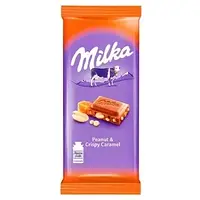 Шоколад Milka молочный карамель с арахисом 90 Милка 90 грамм с арахисом и карамелью