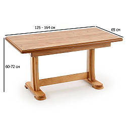 Журнальний столик прямокутний трансформер 125-164х65х60-72 см Tymon-2 дуб крафт для вітальні