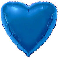Фольгована кулька серце 18" Металік синій