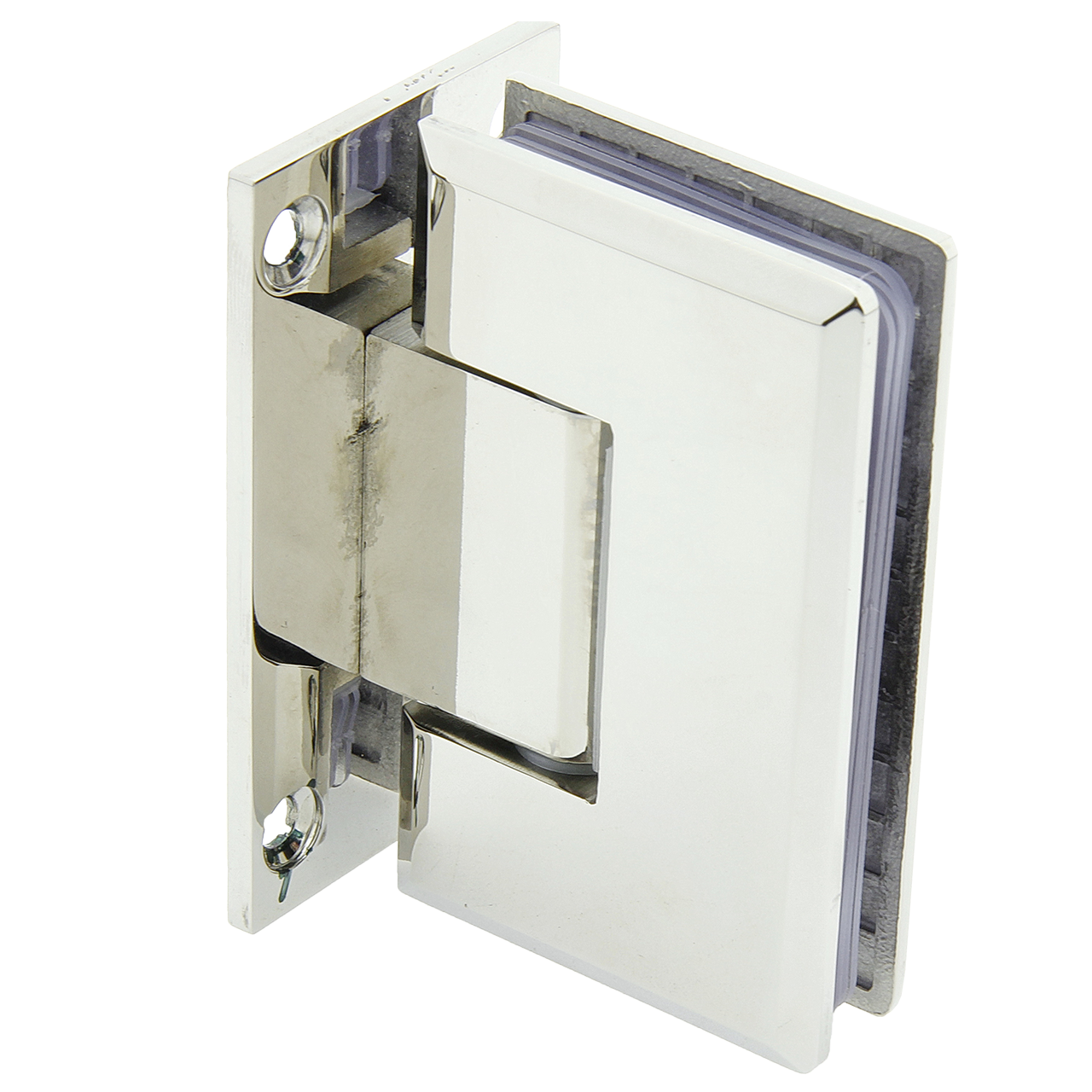 Петля для скляних дверей душової кабіни та скляних перегородок стіна СКЛ9201С- скло 90 градусів нержавіюча сталь Сатин, фото 1