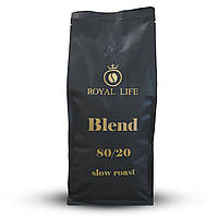 Кофе в зернах Royal-Life Купаж Slow Roast 80% арабика, 20% робуста, 1 кг