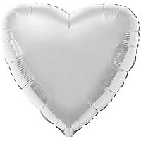 Фольгована кулька серце 18" Металік срібло