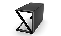 Компьютерный стол Тревон black каркас сталь столешница стекло черный глянец 1200х600х750 мм (БЦ-Стол ТМ)